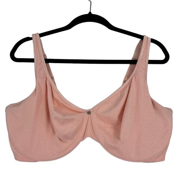 Breezies Floral Jacquard Minimizer Bra Underwire Peach Size 40DDD - Picture 1 of 6